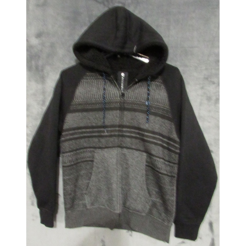 Billabong Fleece HoodieJacket Zipper Black & Gray Mens M Medium   Nice